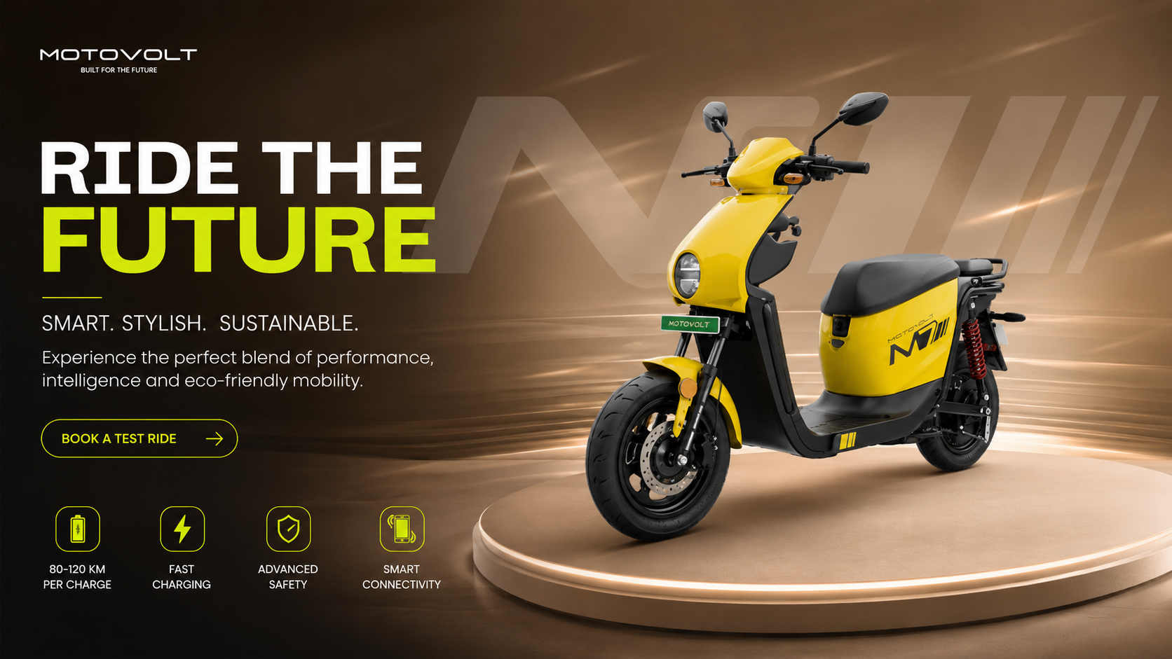 Motovolt MVS7 (Yellow Scooter) Gallery Image 4
